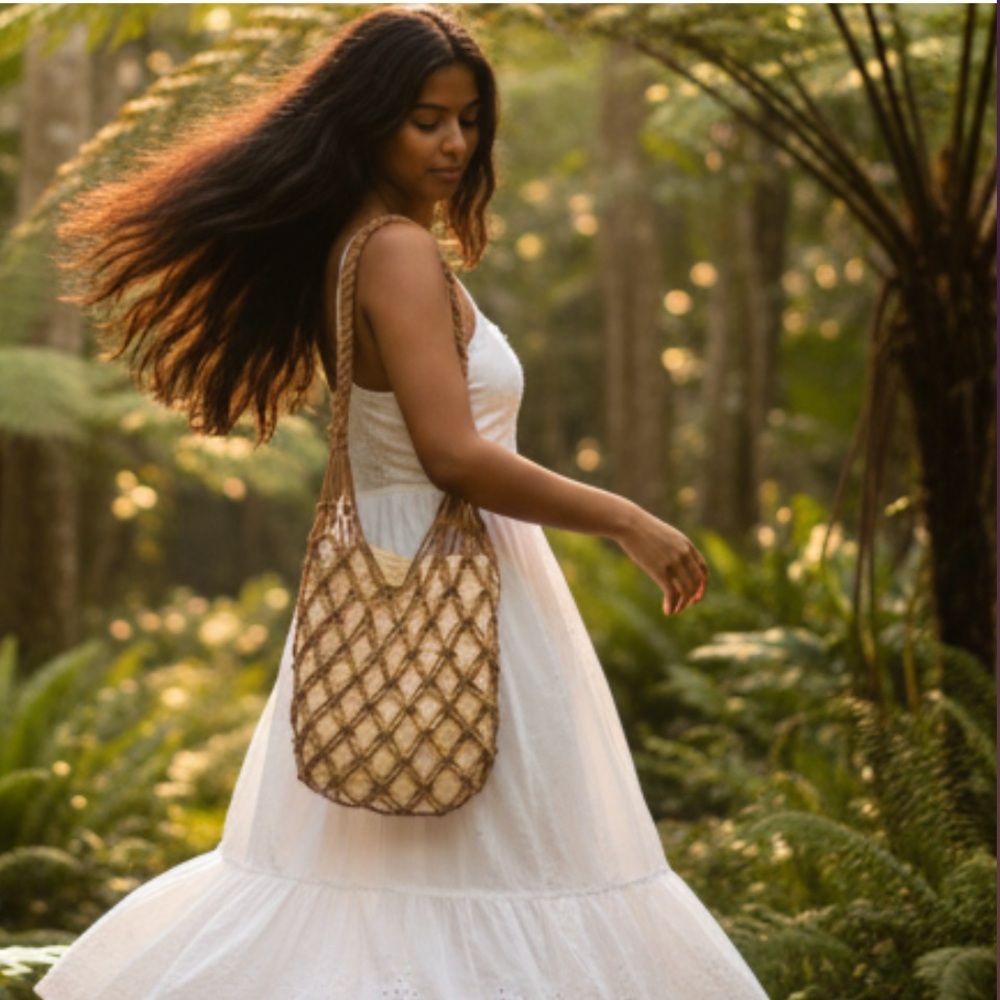 Shoulder Jute Net Beach Summer Boho Bag
